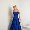 VESTIDO HOLANDA CHIFFON OMBRO A OMBRO - AZUL ROYAL