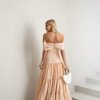 VESTIDO HOLANDA CHIFFON OMBRO A OMBRO - ROSÉ