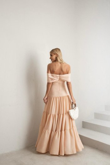 VESTIDO HOLANDA CHIFFON OMBRO A OMBRO - ROSÉ