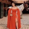 VESTIDO DE FESTA RANCHCORE MANGA CIGANINHA - TERRACOTA