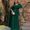 VESTIDO DE FESTA LONGO GARDEN DETALHE CAPA - VERDE ESMERALDA