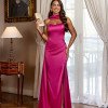 VESTIDO DE FESTA DANIELLA T.Q.C CREPE VOGUE - FÚCSIA
