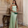 VESTIDO DE FESTA DANIELLA T.Q.C CREPE VOGUE - VERDE MENTA