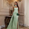 VESTIDO DE FESTA DANIELLA T.Q.C CREPE VOGUE - VERDE MENTA