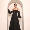 VESTIDO VAN GOGH LONGO CIGANINHA - PRETO