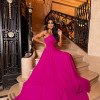 VESTIDO BUENOS AIRES UM OMBRO - FÚCSIA