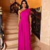 VESTIDO BUENOS AIRES UM OMBRO - FÚCSIA