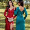 VESTIDO KATY MANGA LONGA JERSEY - AZUL PETROLÉO