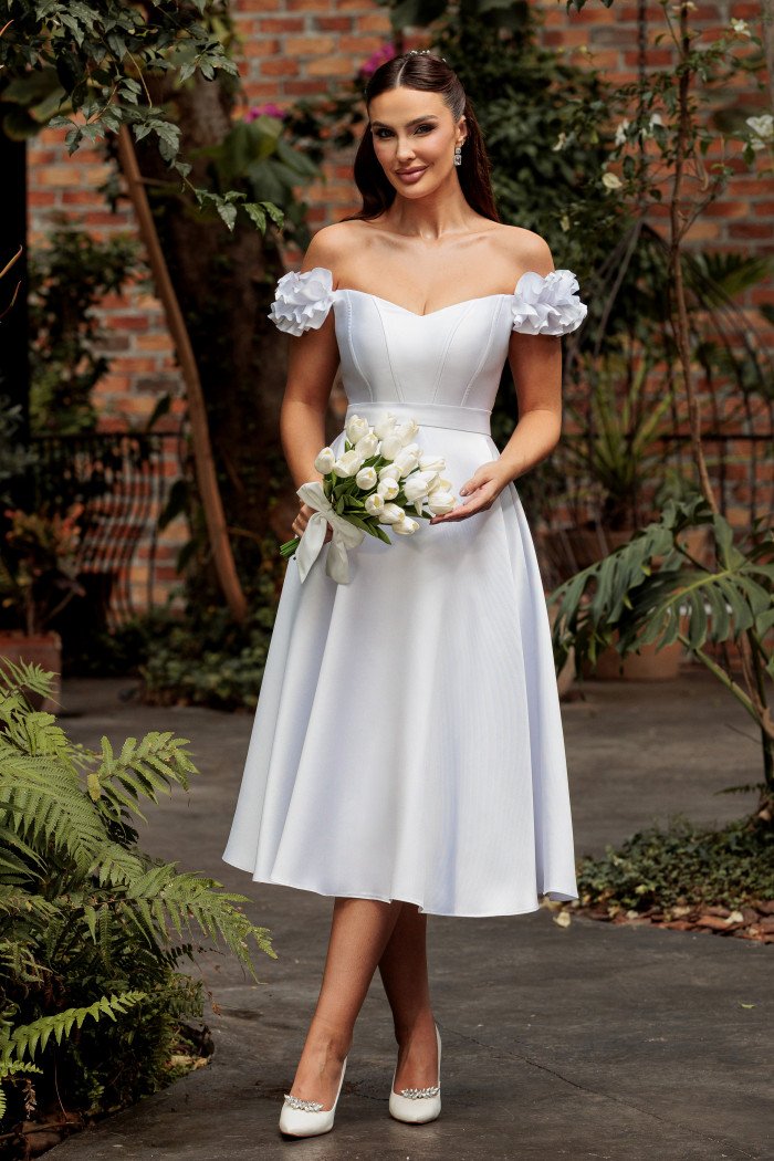 VESTIDO TAYLOR MIDI NOIVINHAS - OFF WHITE