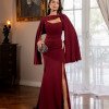 VESTIDO DE FESTA SEUL T.Q.C COM CAPA - MARSALA