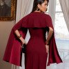 VESTIDO DE FESTA SEUL T.Q.C COM CAPA - MARSALA