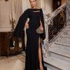VESTIDO DE FESTA SEUL T.Q.C COM CAPA - PRETO