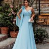 VESTIDO DE FESTA ORQUIDEA CREPE MUSSELINE - AZUL SERENITY