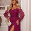 VESTIDO VANCOUVER TULE GLITTER - FÚCSIA