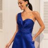 VESTIDO DE FESTA VERSALHES ZIBELINE UM OMBRO - AZUL ROYAL