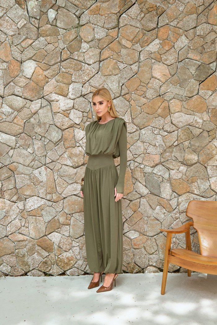 MACACÃO ALADIM MILEY MANGA LONGA - VERDE OLIVIA