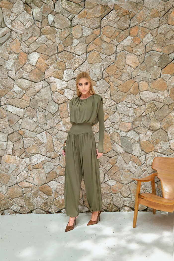 MACACÃO ALADIM MILEY MANGA LONGA - VERDE OLIVIA
