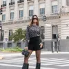 BLUSA TRICÔ ANIMAL PRINT - CINZA