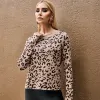 BLUSA TRICÔ ANIMAL PRINT - BEGE