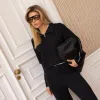 CONJUNTO ORLANDO BLUSA E CALÇA TRICÔ - PRETO
