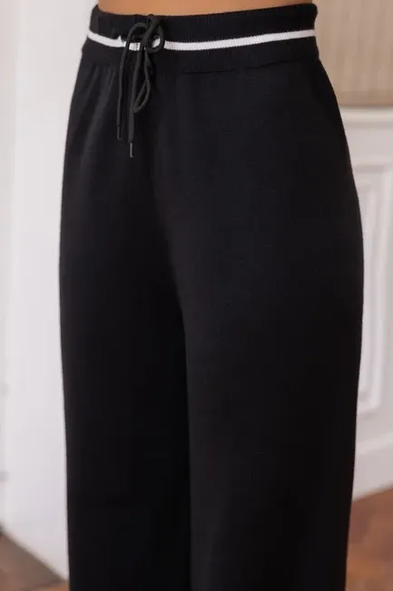 CONJUNTO ORLANDO BLUSA E CALÇA TRICÔ - PRETO