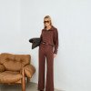 CONJUNTO ORLANDO BLUSA E CALÇA TRICÔ - MARROM