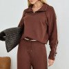 CONJUNTO ORLANDO BLUSA E CALÇA TRICÔ - MARROM