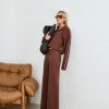 CONJUNTO ORLANDO BLUSA E CALÇA TRICÔ - MARROM