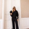 CONJUNTO ORLANDO BLUSA E CALÇA TRICÔ - PRETO