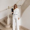 CONJUNTO ORLANDO BLUSA E CALÇA TRICÔ - OFF WHITE
