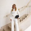 CONJUNTO ORLANDO BLUSA E CALÇA TRICÔ - OFF WHITE