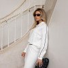 CONJUNTO ORLANDO BLUSA E CALÇA TRICÔ - OFF WHITE