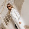 CONJUNTO ORLANDO BLUSA E CALÇA TRICÔ - OFF WHITE