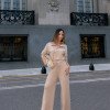 CONJUNTO ORLANDO BLUSA E CALÇA TRICÔ - BEGE