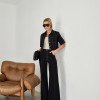 CONJUNTO CASAQUETO E CALÇA PESPONTO VEGAS - PRETO