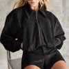 CONJUNTO CAMISA E SHORT SUEDE ALANA - PRETO