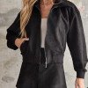 CONJUNTO CAMISA E SHORT SUEDE ALANA - PRETO