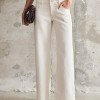 CALÇA JEANS JADE CÓS DUPLO - NATURAL