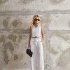 CONJUNTO COLETE E CALÇA RISCA DE GIZ MARCELA - OFF WHITE