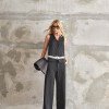 CONJUNTO COLETE E CALÇA RISCA DE GIZ MARCELA - PRETO