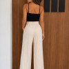 CALÇA PANTALONA ALFAIATARIA CÓS ELÁSTICO - AREIA