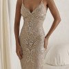 VESTIDO ADRIANE MIDI TULE BORDADO - DOURADO