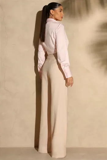 CALÇA ALICE ALFAIATARIA 2 BOTÕES - BEGE