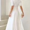 VESTIDO MIDI BRUNA MANGA BUFANTE C/ BARBATANA -  BRANCO