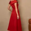 VESTIDO HILDA MIDI DETALHE FLOR - FERRUGEM 
