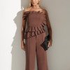 CONJUNTO VERONA BLUSA E PANTALONA ALFAITARIA - MARROM