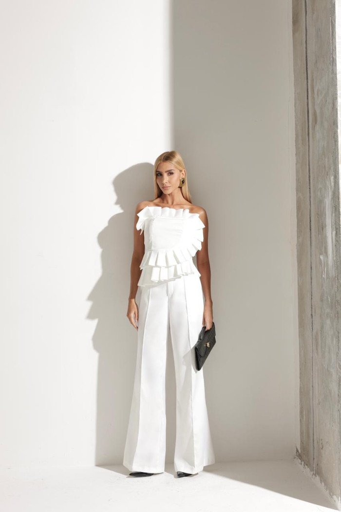 CONJUNTO VERONA BLUSA E PANTALONA ALFAITARIA - OFF WHITE