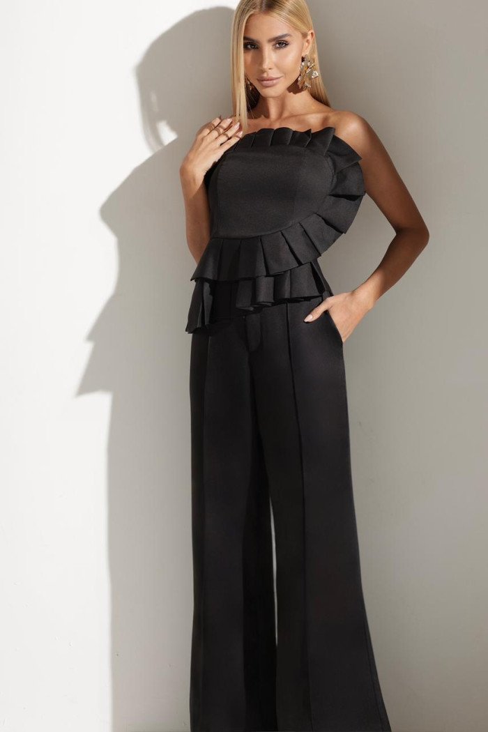 CONJUNTO VERONA BLUSA E PANTALONA ALFAITARIA - PRETO