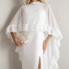 VESTIDO ÁGATA ALFAITARIA COM CAPA BABADOS NOIVINHAS - OFF WHITE