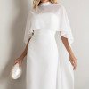 VESTIDO TAMIRES T.Q.C ALFAIATARIA COM CAPA CHIFFON NOIVINHAS - OFF WHITE